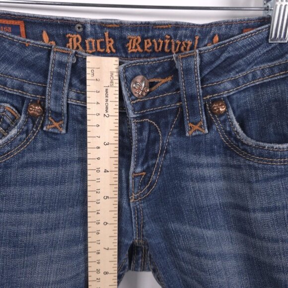 ROCK REVIVAL Deborah Boot Jeans Low Rise‎ Size 26 - Picture 8 of 12